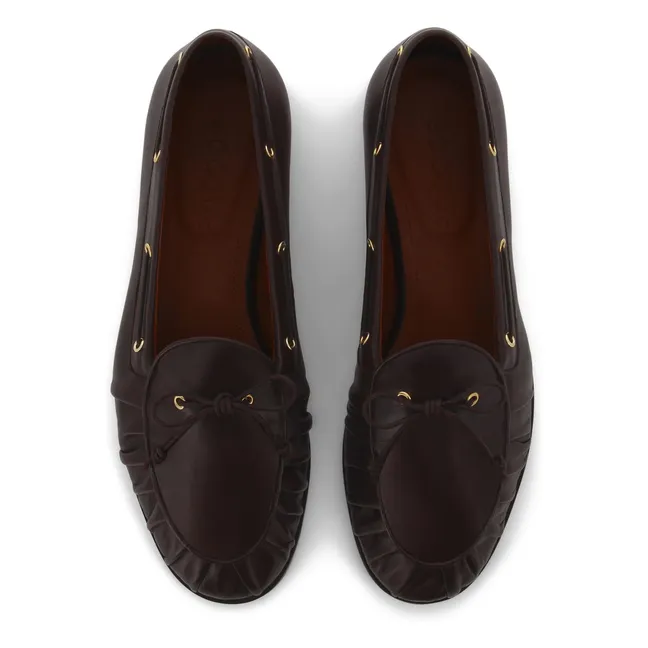 Slippers Como Leder | Schokoladenbraun