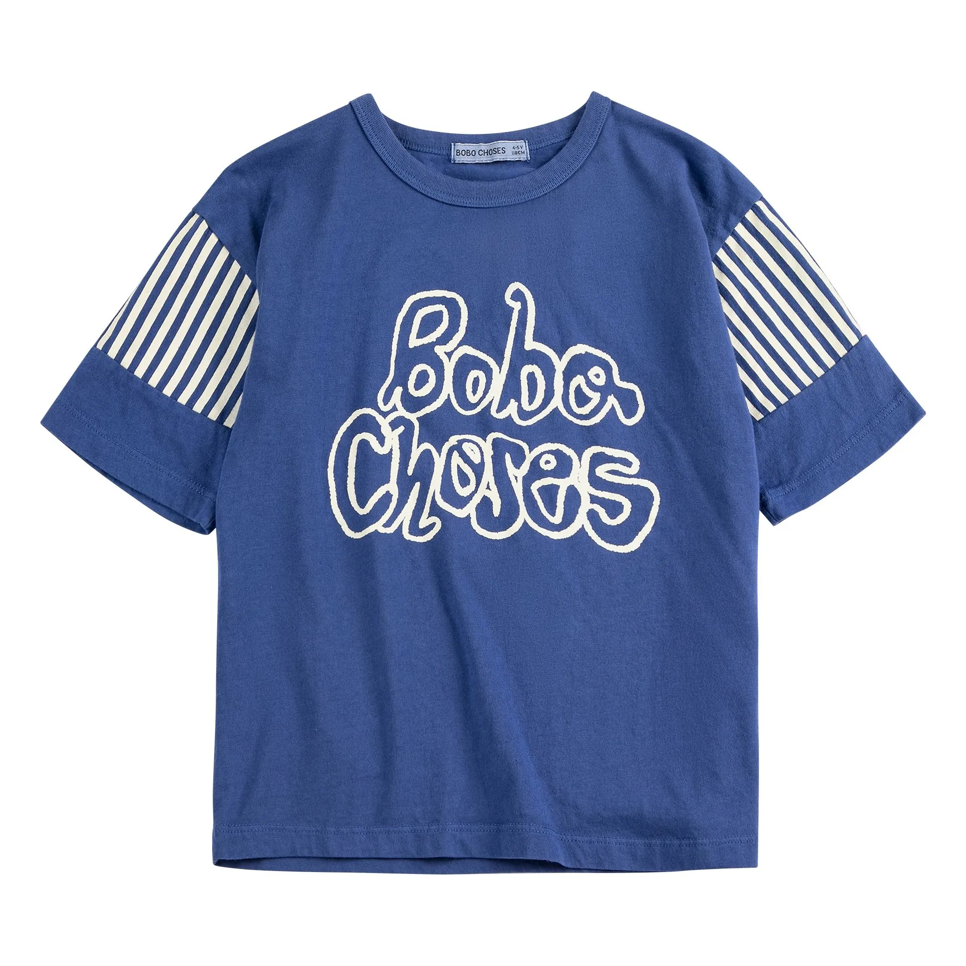 Bobo Choses Blue Striped Organic Cotton T-Shirt