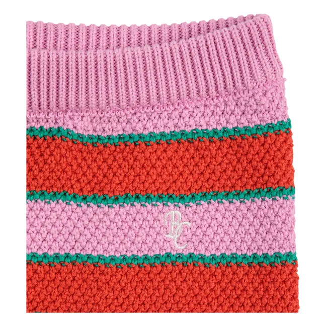Shorts Streifen Bio-Baumwolle | Rosa