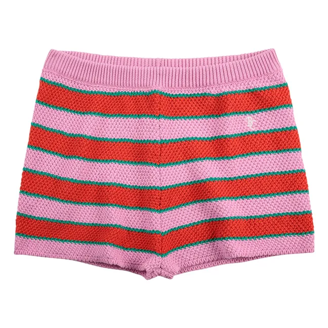 Shorts Streifen Bio-Baumwolle | Rosa