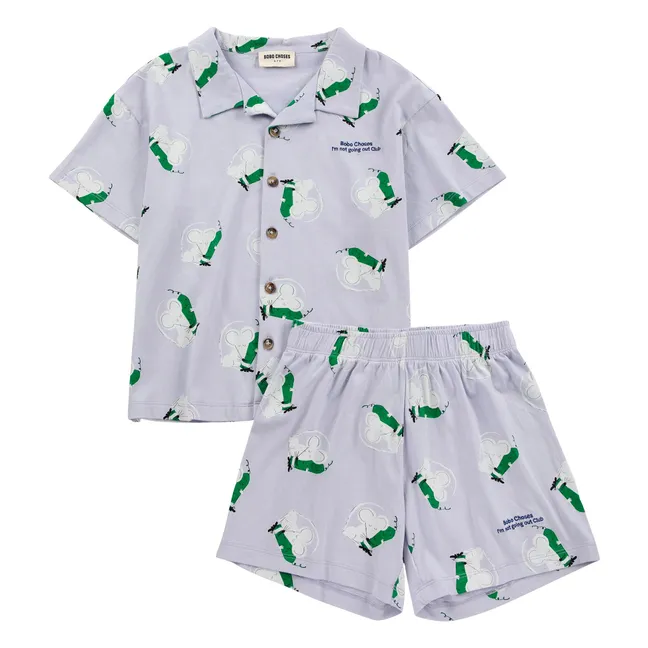 Organic Cotton Mouse Shirt and Short Set | Purple