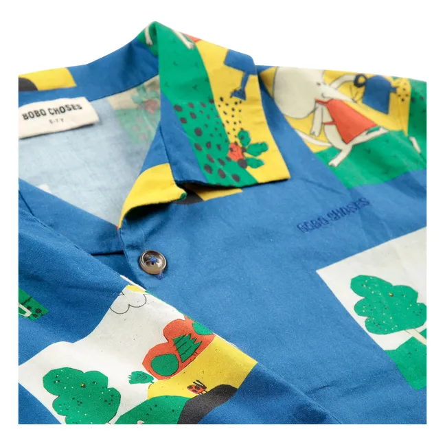 Ensemble Chemise et Short Pickles Coton Bio | Bleu roi
