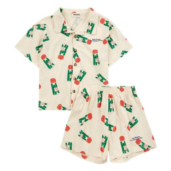 Pickles Organic Cotton Shirt and Short Set | Ecru