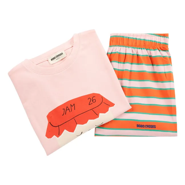 Ensemble T-shirt et Short Jam 26 Coton Bio | Rose