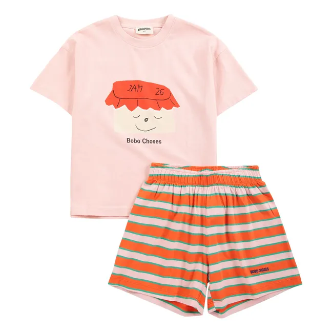 Ensemble T-shirt et Short Jam 26 Coton Bio | Rose