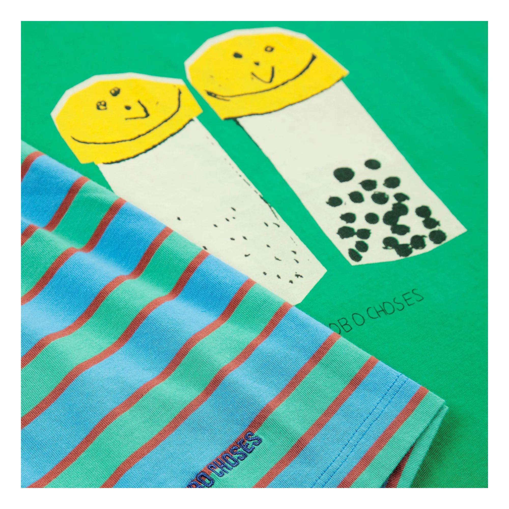 Ensemble T-shirt et Short Sel et Poivre Coton Bio | Vert- Image produit n°4