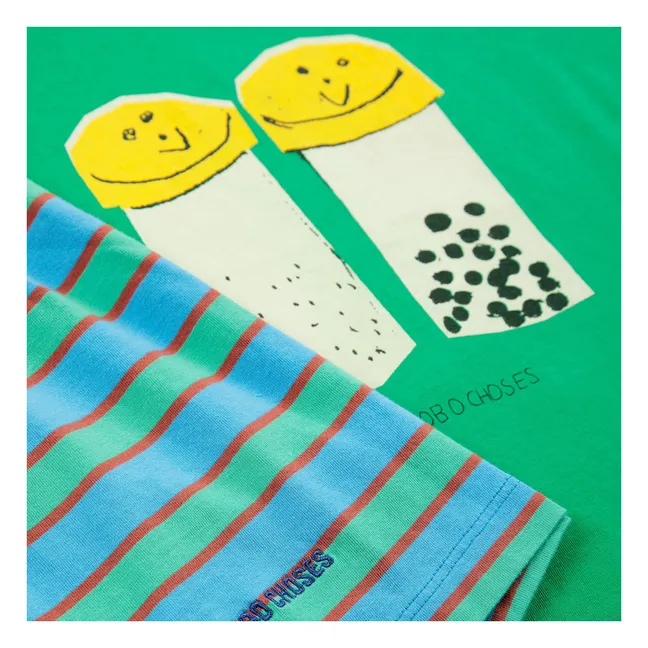 Conjunto de camiseta y pantalón corto Salt and Pepper de algodón orgánico | Verde