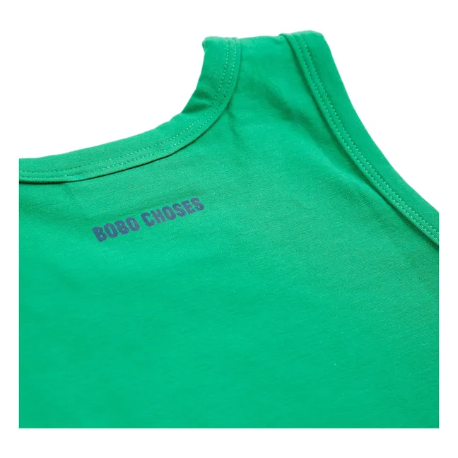 Camiseta de tirantes Have Fun Face Modal y algodón orgánico | Verde