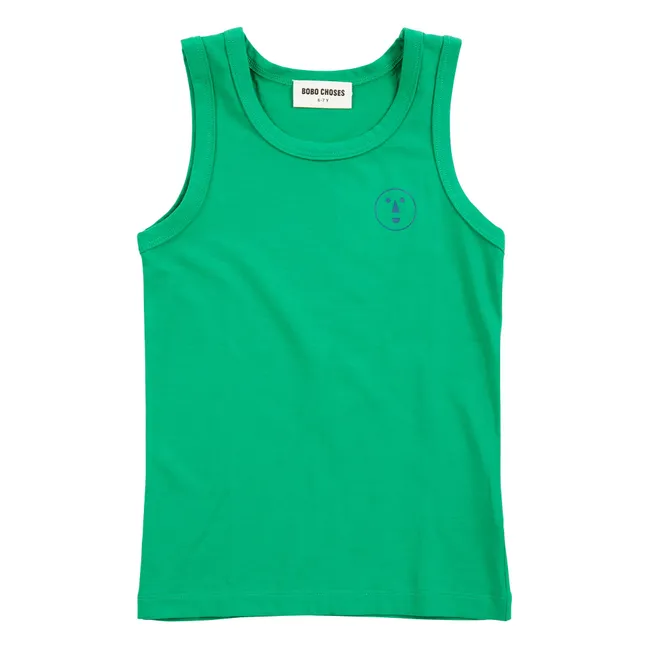 Camiseta de tirantes Have Fun Face Modal y algodón orgánico | Verde