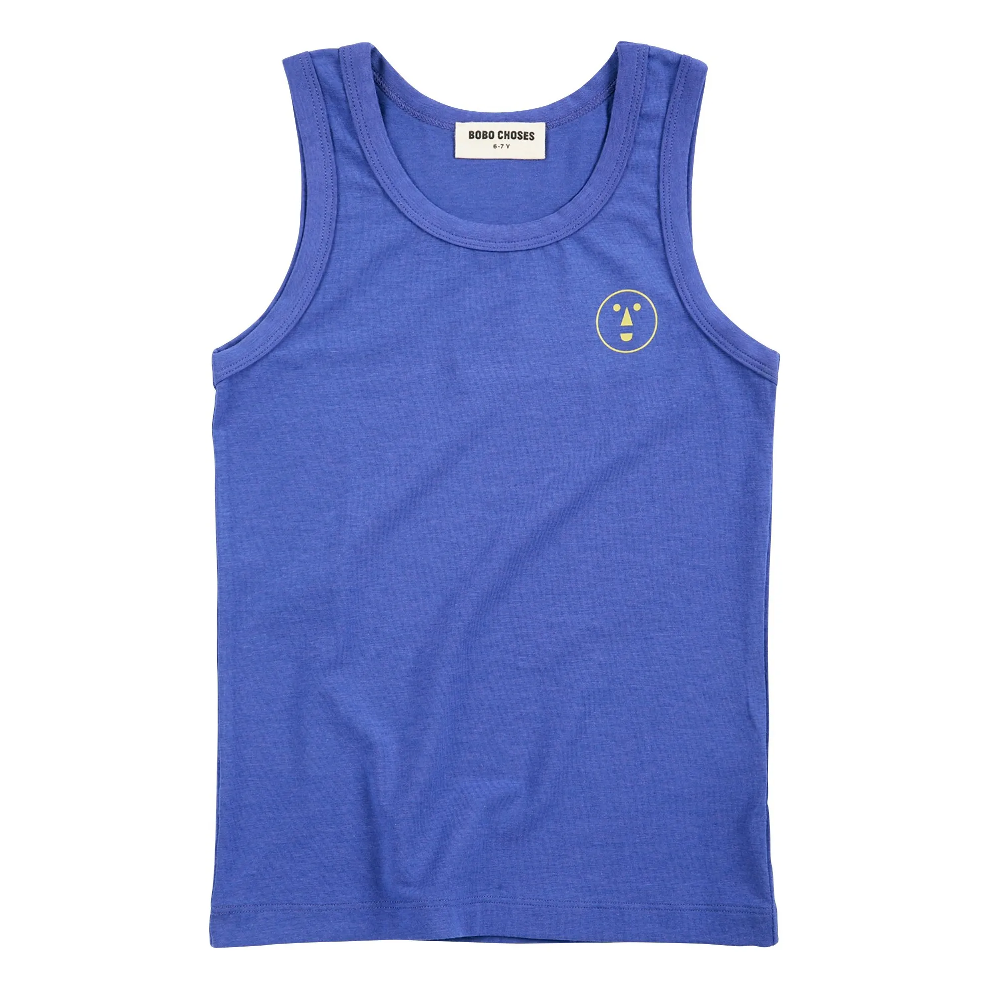 Bobo Choses Royal Blue Have Fun Face Modal And Organic Cotton Tank Top
