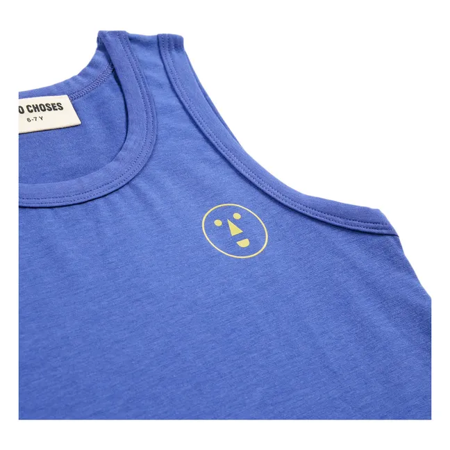 Camiseta de tirantes Have Fun Face Modal y algodón orgánico | Azul Rey
