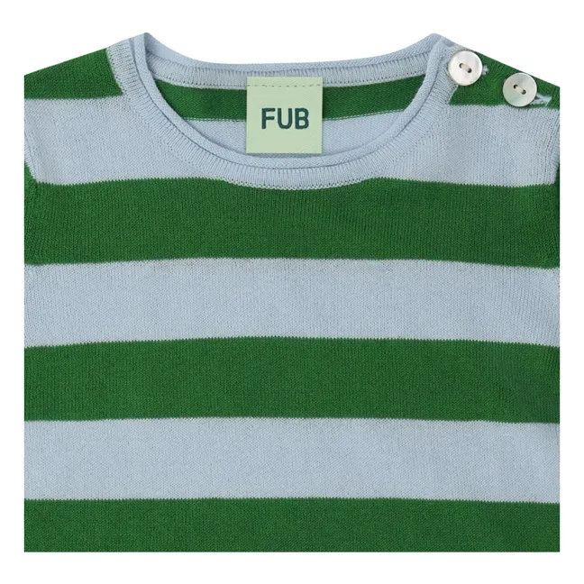 Body Rayé Maille Coton Bio | Vert