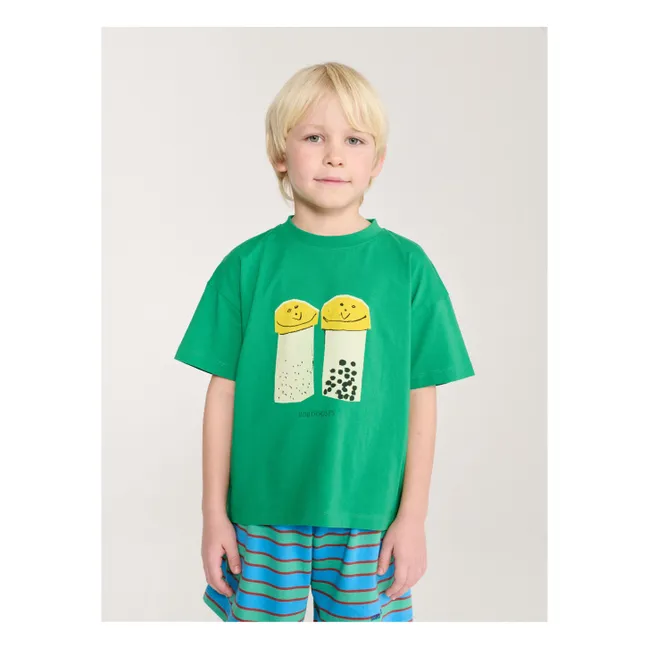 Conjunto de camiseta y pantalón corto Salt and Pepper de algodón orgánico | Verde