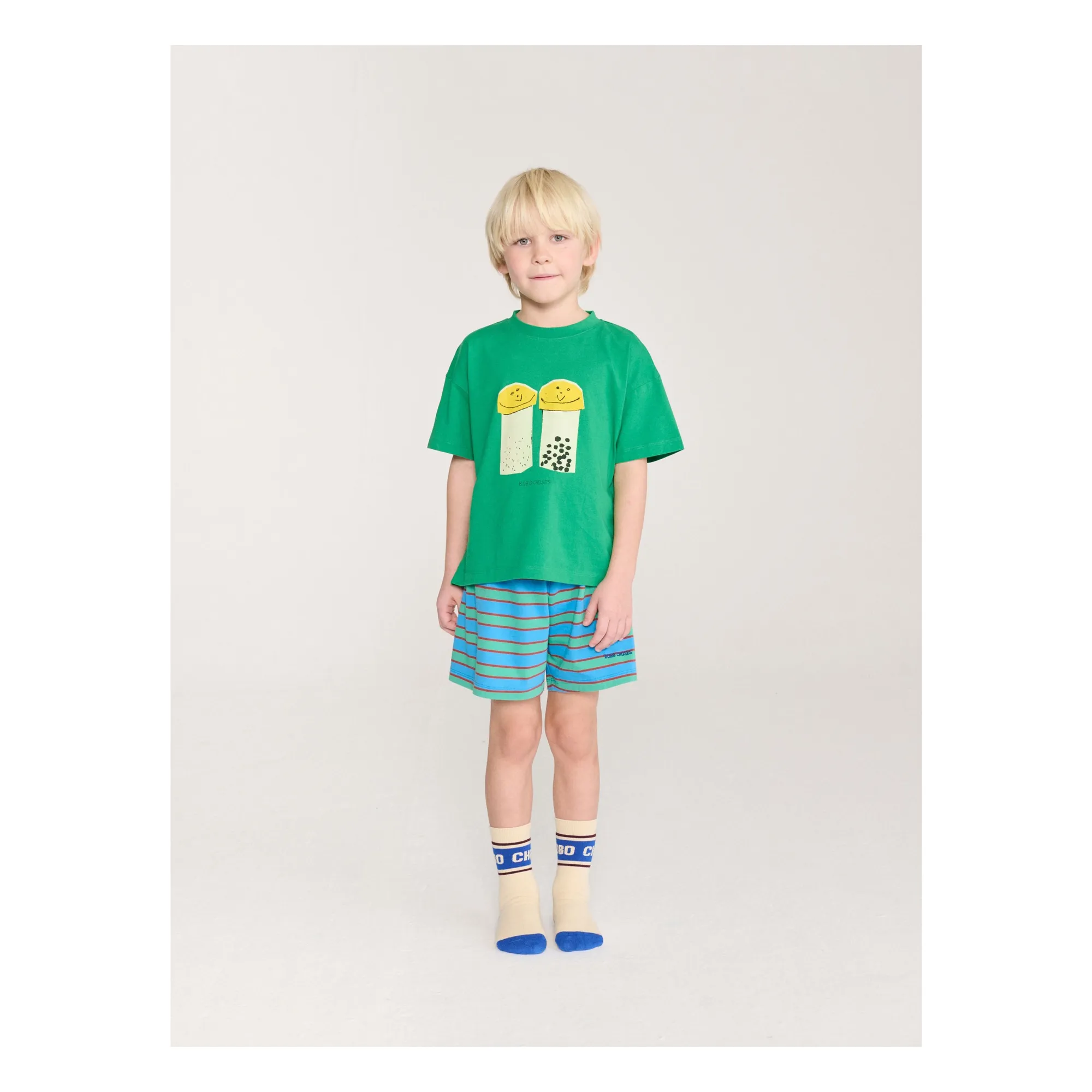 Ensemble T-shirt et Short Sel et Poivre Coton Bio | Vert- Image produit n°2