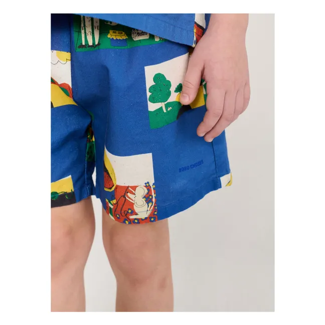Ensemble Chemise et Short Pickles Coton Bio | Bleu roi