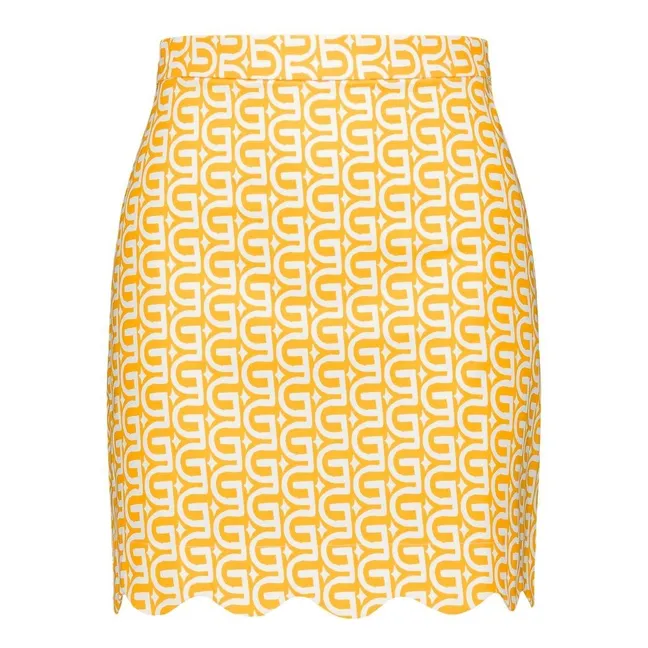 Falda marrón de algodón | Amarillo