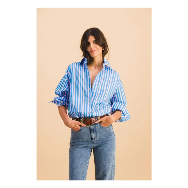 Dona Stripes Shirt | Blue