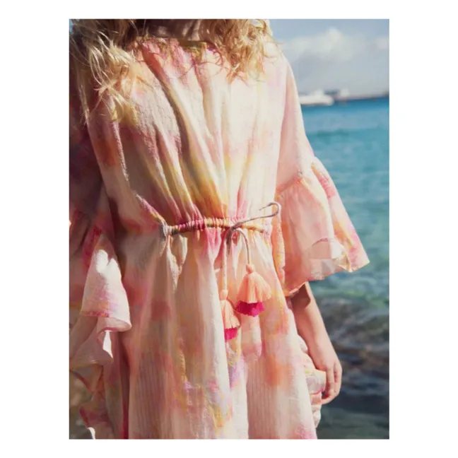 Caftán metálico Daiquiri Tie and Dye | Rosa