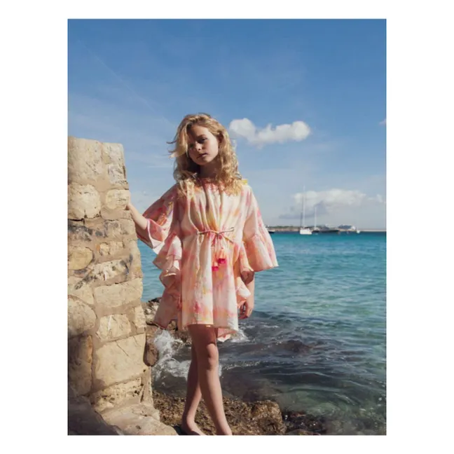 Caftán metálico Daiquiri Tie and Dye | Rosa