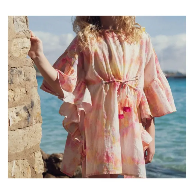 Caftán metálico Daiquiri Tie and Dye | Rosa