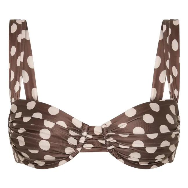 Top de bikini Pois Sol | Chocolate
