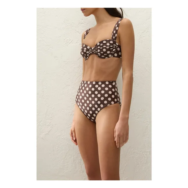 Top de bikini Pois Sol | Chocolate
