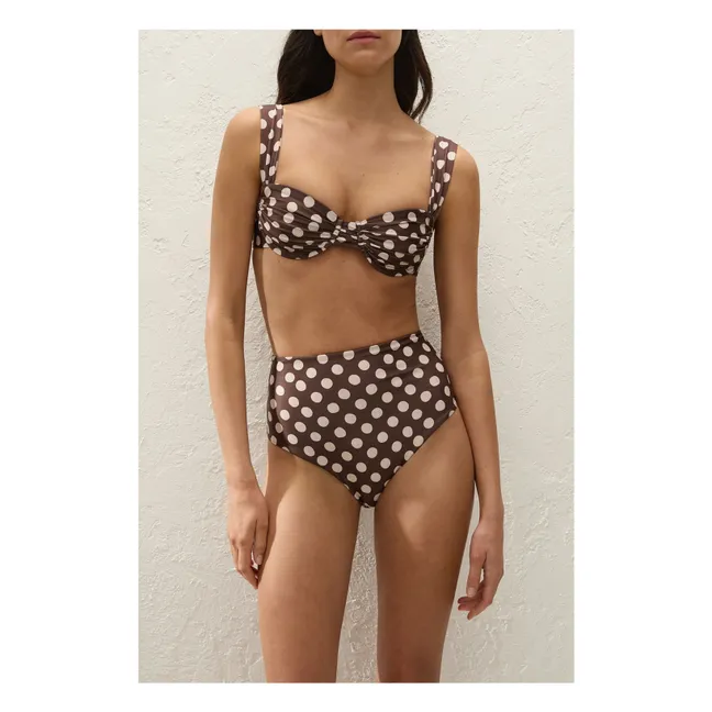 Top de bikini Pois Sol | Chocolate
