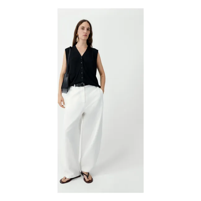Pantalon Ballon Lin et Coton | Blanc