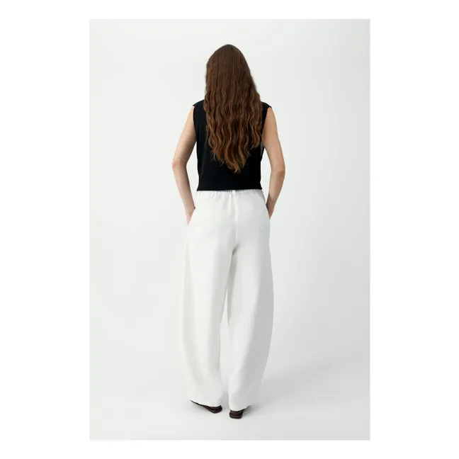 Pantalon Ballon Lin et Coton | Blanc