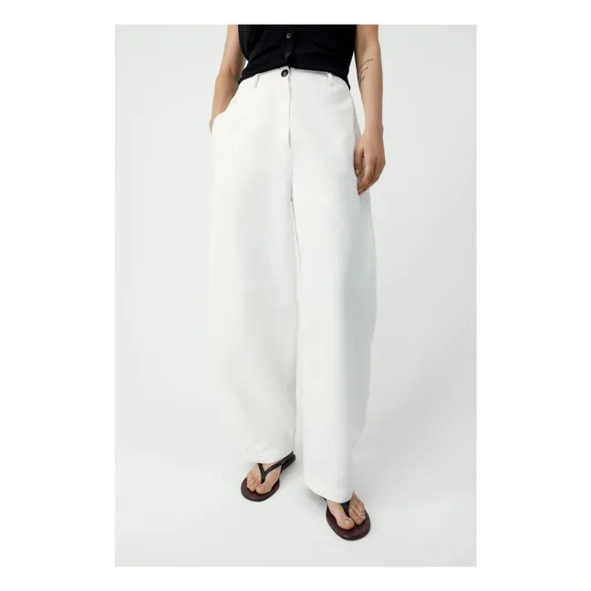 Pantalon Ballon Lin et Coton | Blanc