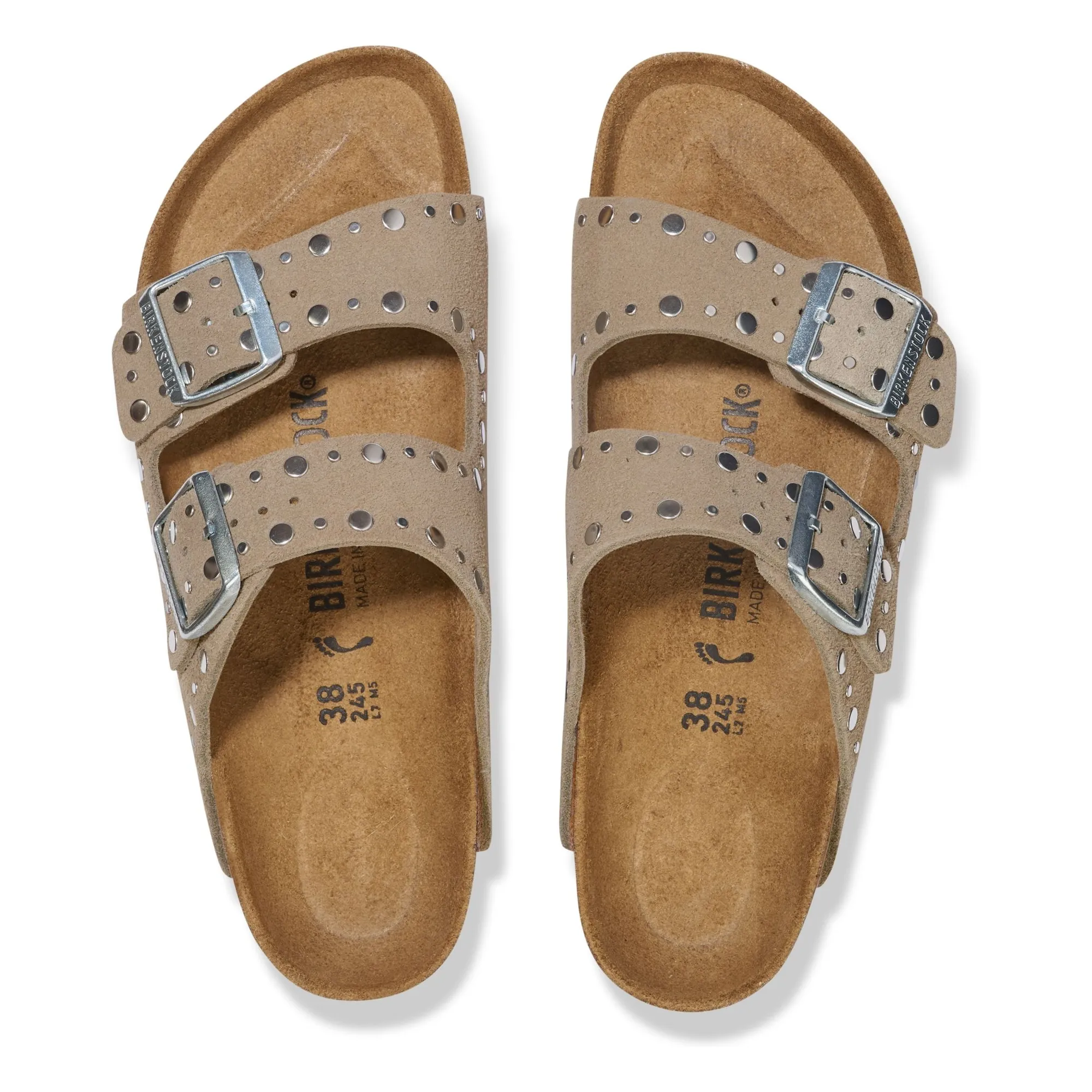 Sandales Arizona Rivet Suède | Taupe- Image produit n°1