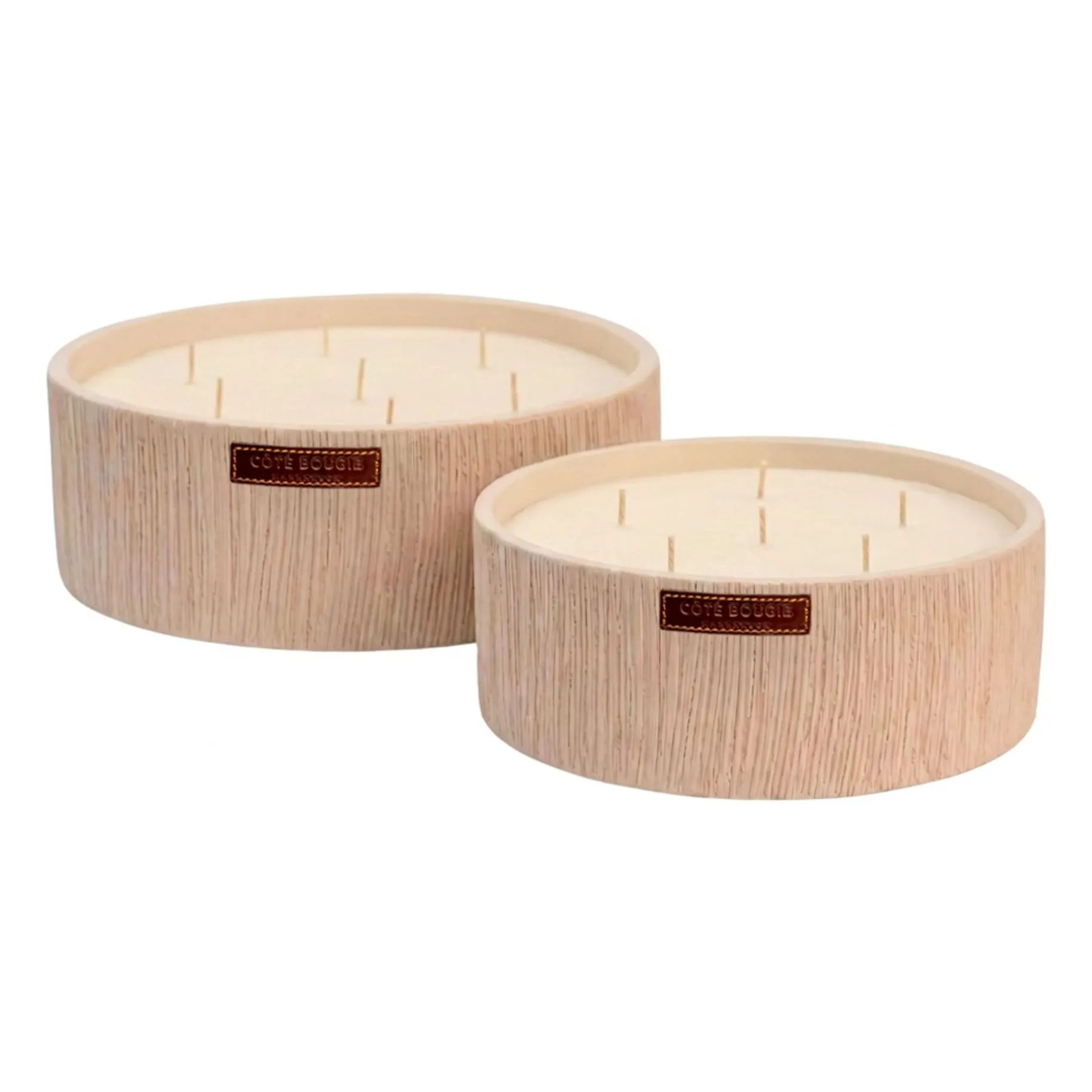 Côté Bougie Untinted Striated Flat Candle - Dates