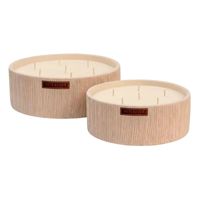 Bougie Plate Striée - Dattes 