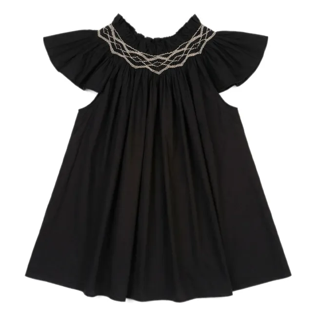 Top de popelina de algodón Mykonos | Negro
