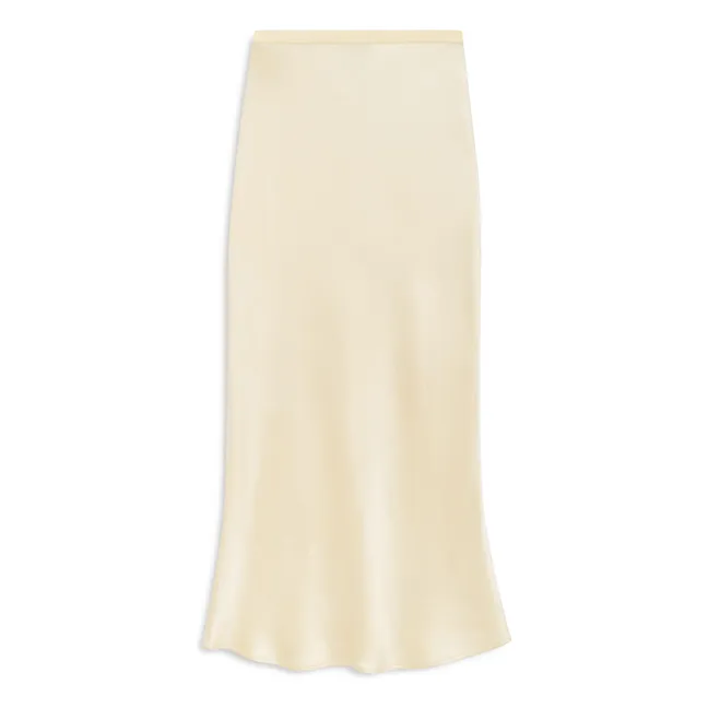 Falda de barra de seda | Amarillo palo