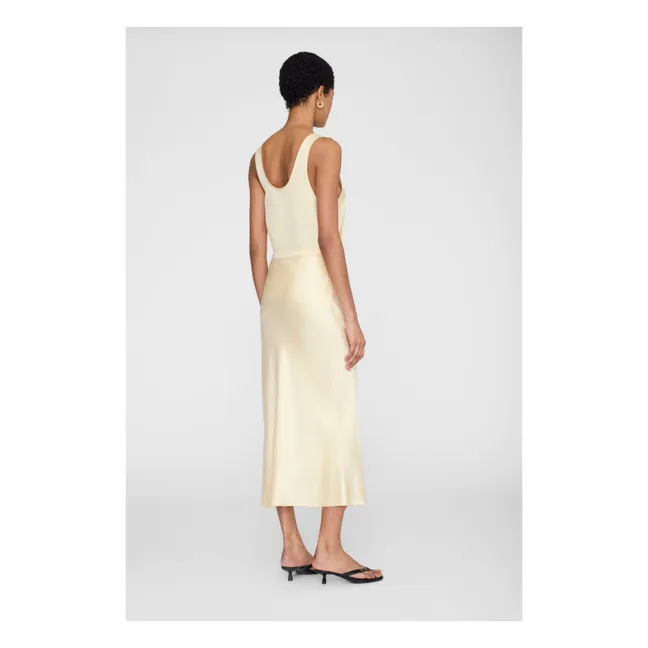 Silk Bar Skirt | Pale yellow