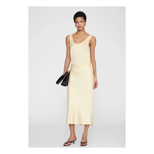 Falda de barra de seda | Amarillo palo