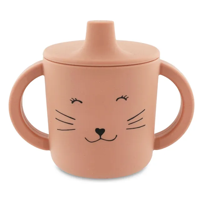 Taza de entrenamiento de silicona Mrs. Cat | Rosa