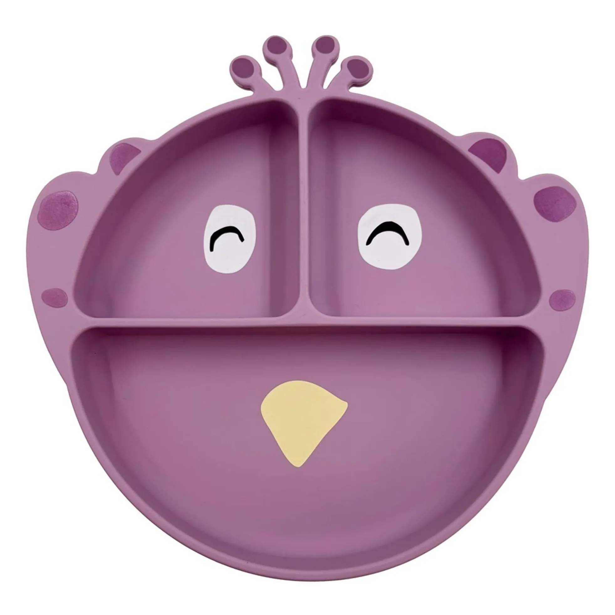 Trixie Purple Mrs. Peacock Compartmentalized Suction Cup Plate