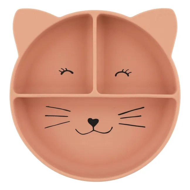 Assiette Compartimentée à Ventouse Mrs. Cat | Rose