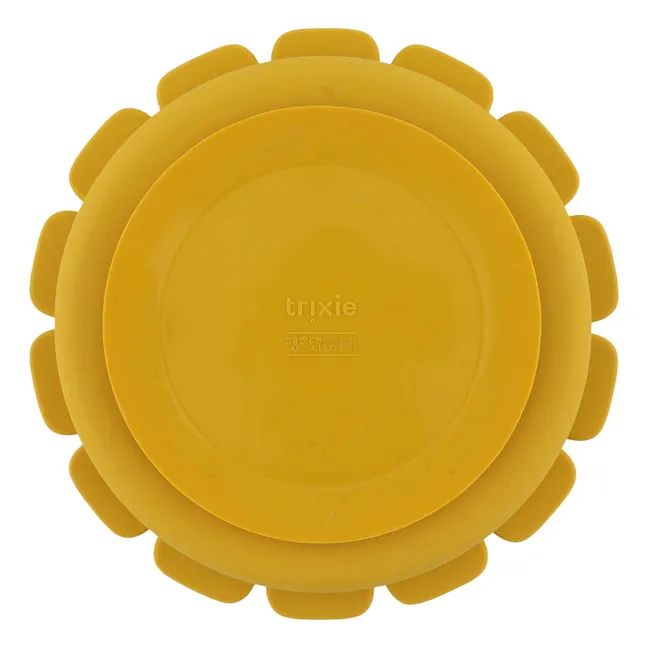 Plato compartimentado con ventosa Mr. Lion | Amarillo