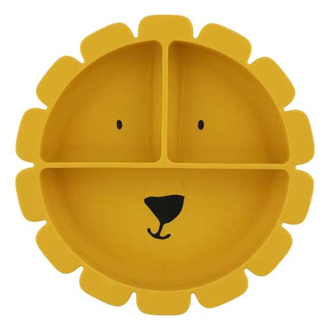 Plato compartimentado con ventosa Mr. Lion | Amarillo
