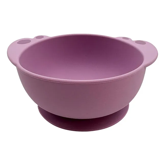 Mrs. Peacock Silicone Bowl with Suction Cup | Purple