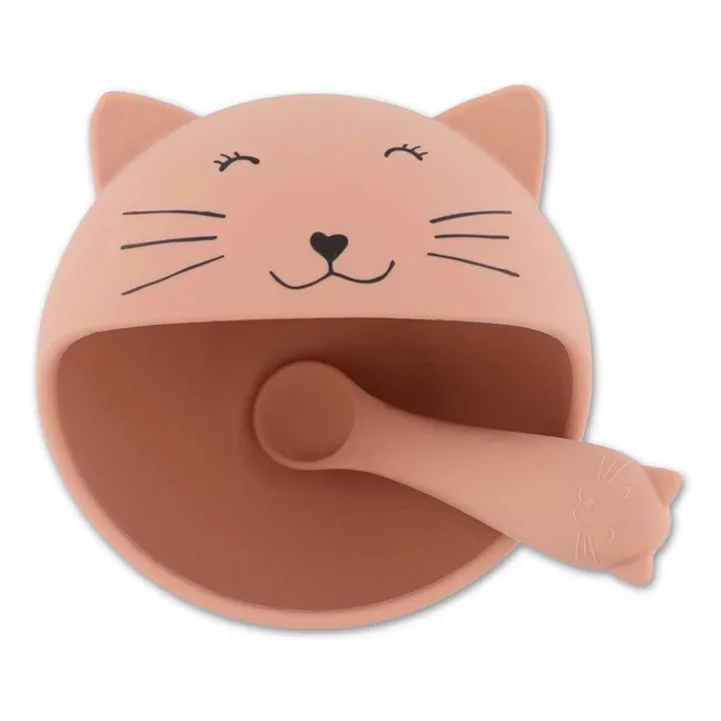 Set Repas Bébé Mrs. Cat | Rose