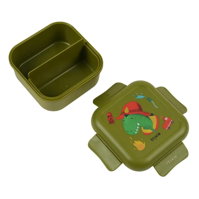 Boîte à Goûter Clips Fireman Mr. Dino | Vert