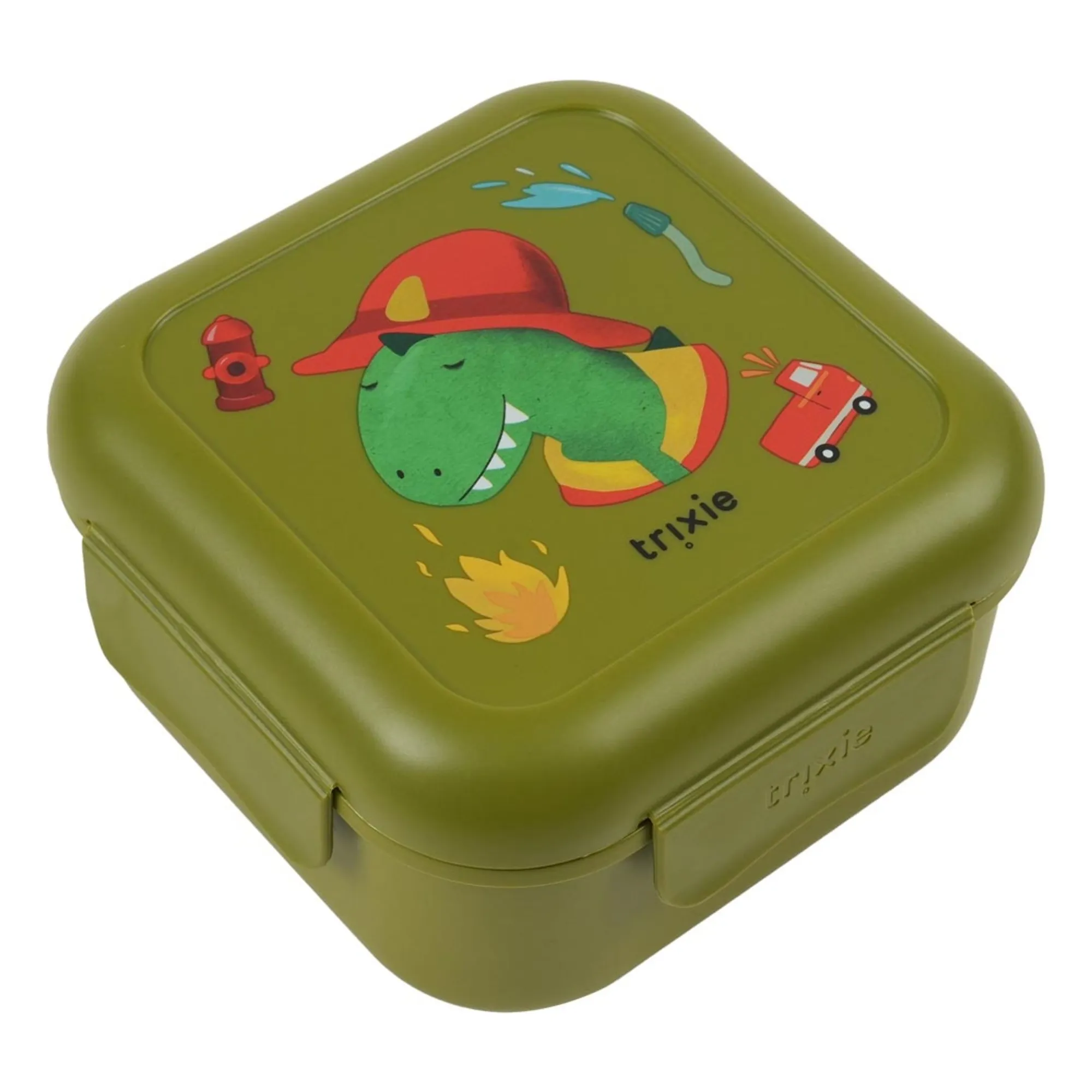 Boîte à Goûter Clips Fireman Mr. Dino | Vert- Image produit n°1