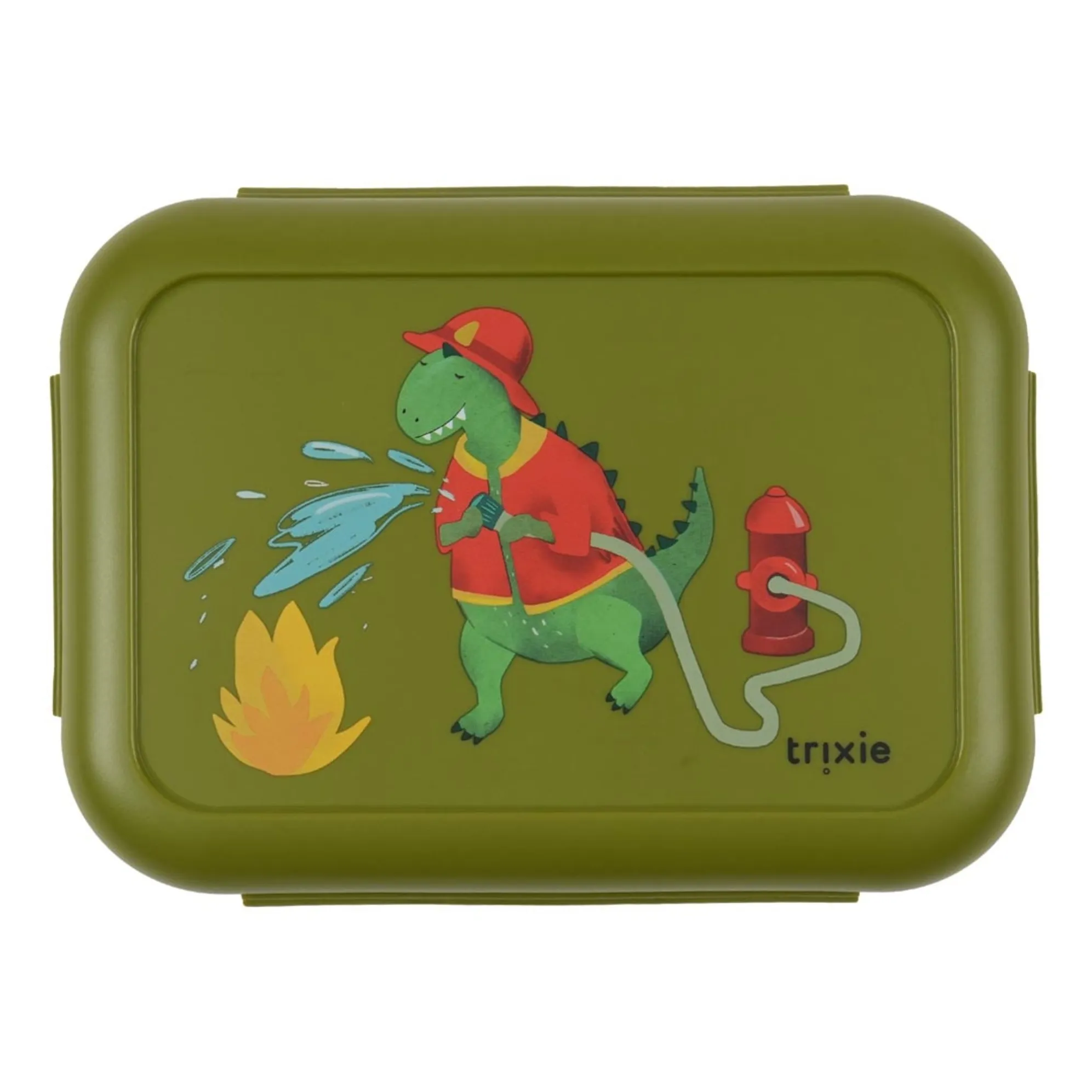 Trixie Green Meal Box Clips Fireman Mr. Dino