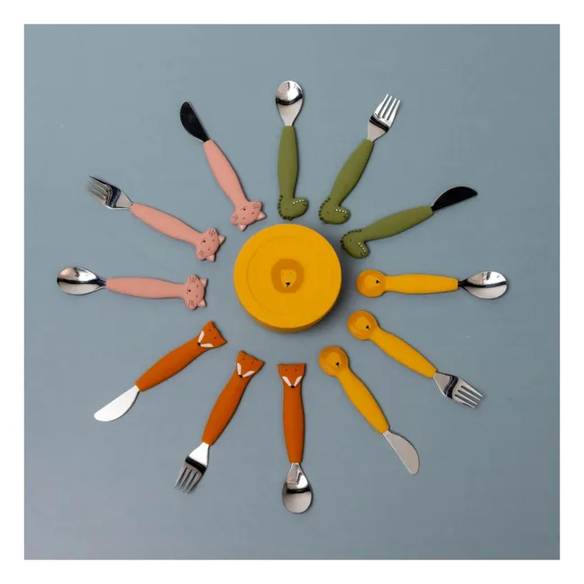 Couverts en Silicone Mr. Lion - Set de 3 | Jaune