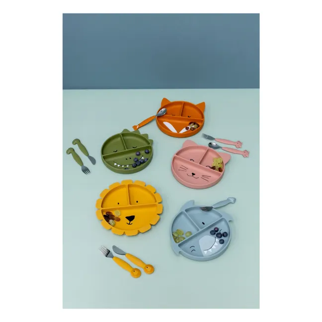 Cubiertos de silicona Mrs. Cat - Set de 3 | Rosa