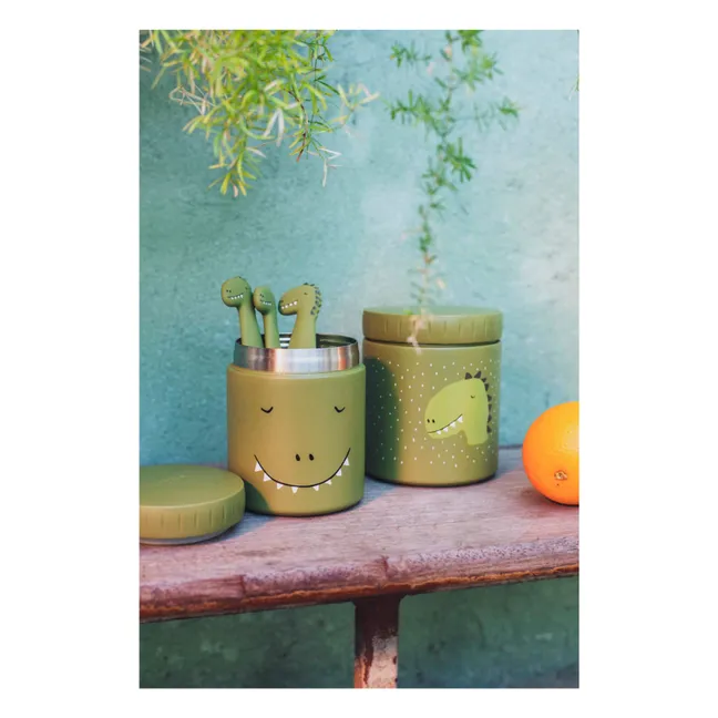 Couverts en Silicone Mr. Dino - Set de 3 | Vert